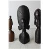 Image 3 : (3) Carved Wooden African Head Figurines