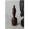 Image 4 : (3) Carved Wooden African Head Figurines