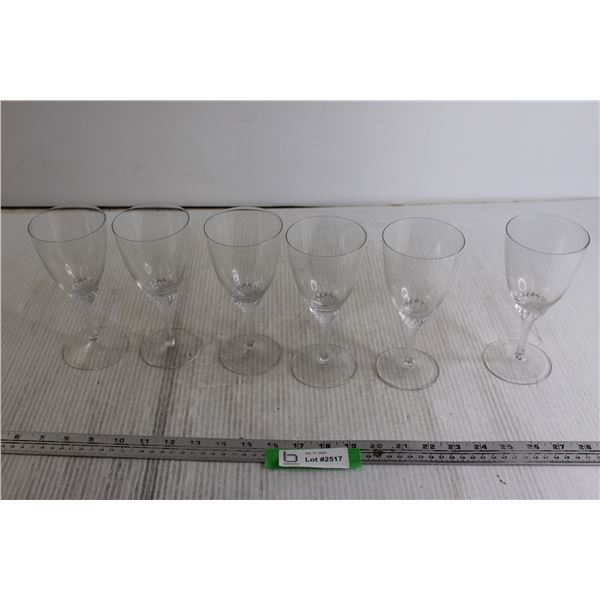 (6) Crystal Wine Glasses