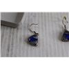 Image 3 : Pair of .925 Silver Blue Earrings