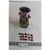 Image 1 : Pennies in Pottery Vase