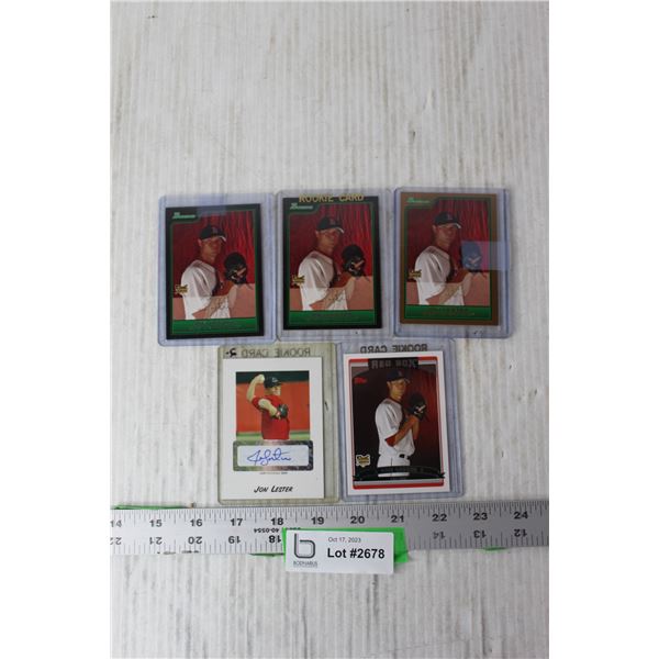 (5) John Lester MLB Trading Cards - RC, Autos, Gold