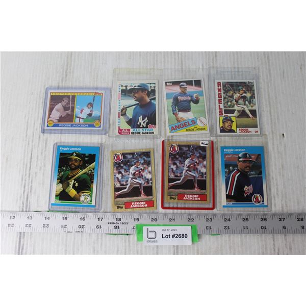 (8) Reggie Jackson MLB Trading Cards 1982-87