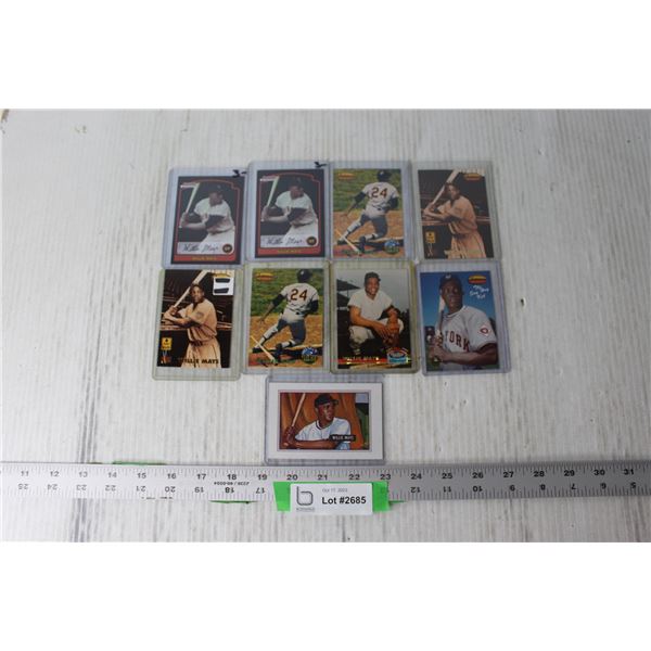 (9) MLB Willie Mays Trading Cards -RC RP, Bowman Chrome, LE and More