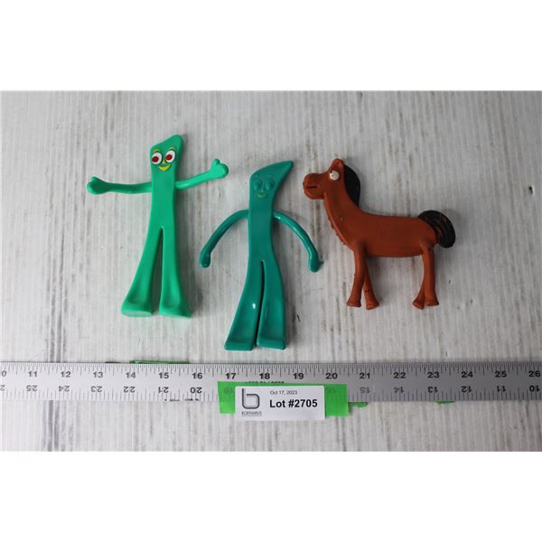 (3) Gumby and Pokey Toys