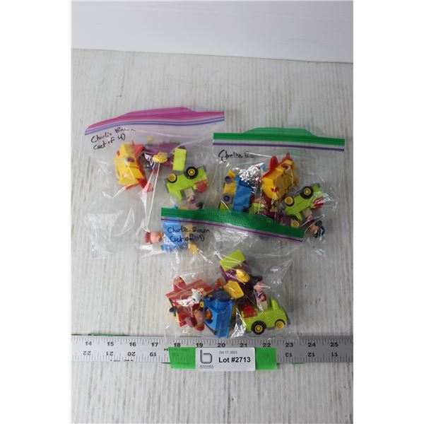 (3) Charlie Brown Toy Sets - Peanuts