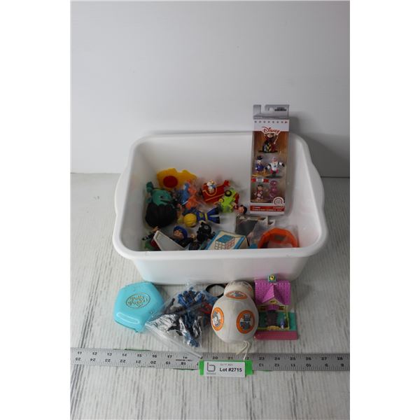 Tub of Assorted Toys - Polly Pockets, Disney