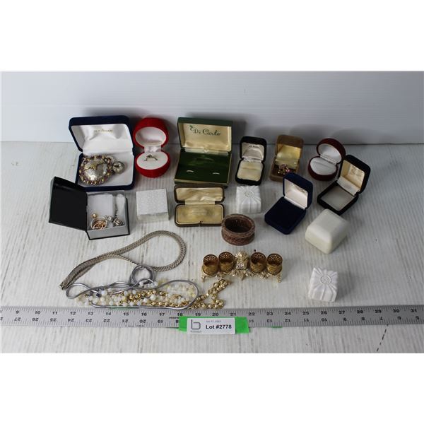 Assorted Jewelry, Cases and Misc.