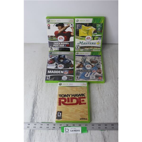 (5) Xbox 360 Games - Golf, Madden