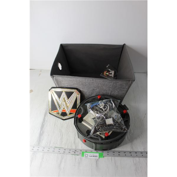 Storage Tub and WWE Toys