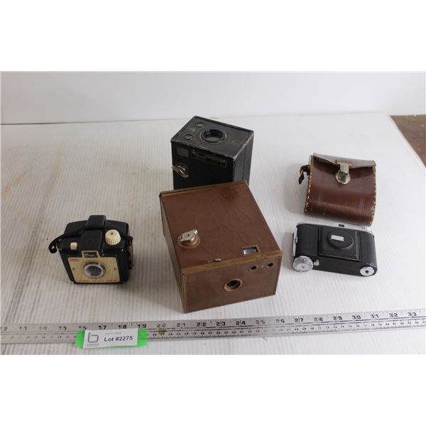 (4) Vintage Cameras - Kodak Brownie Bullet, Sharp Shot, Baldinette