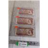 Image 1 : (3x Bid Price) (3) 1974 $2 Canadian Bills