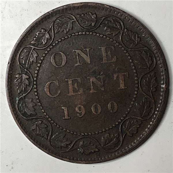 Canadian Large Cent 1900H VF+