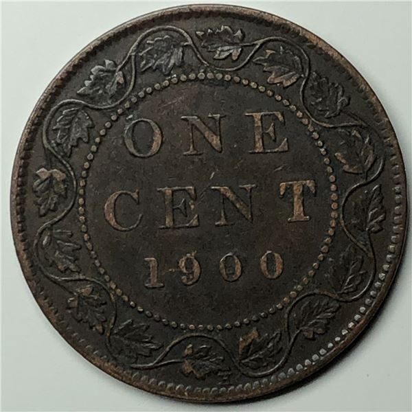 Canadian Large Cent 1900H EF+