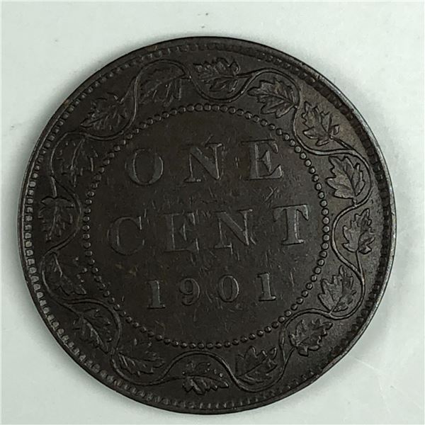 Canadian Large Cent 1901 EF+++