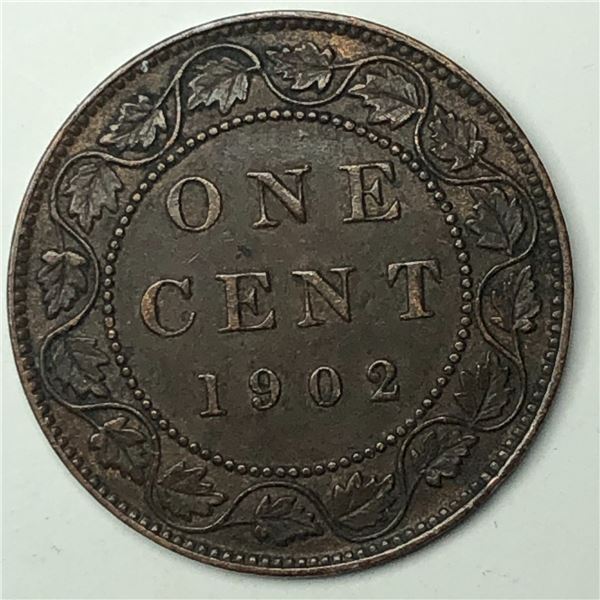 Canadian Large Cent 1902 EF+