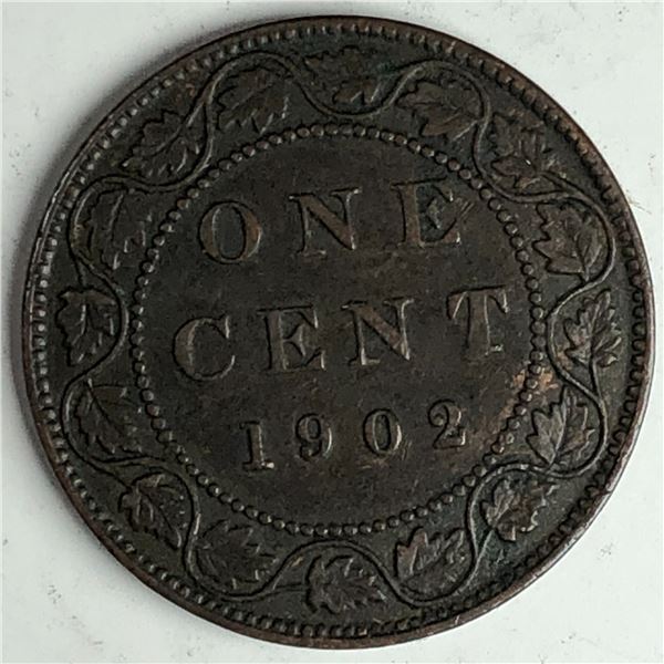 Canadian Large Cent 1902 EF+