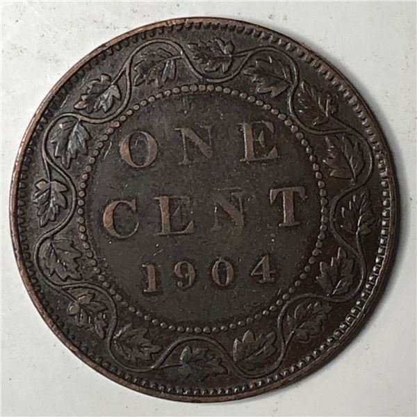 Canadian Large Cent 1904 EF+