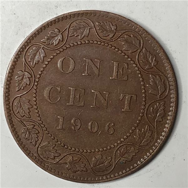 Canadian Large Cent 1906 UNC BROWN