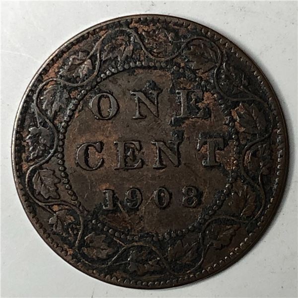 Canadian Large Cent 1908 VF+