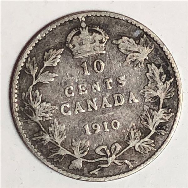 Canadian .10 Cent Dime 1910