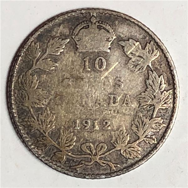 Canadian .10 Cent Dime 1912