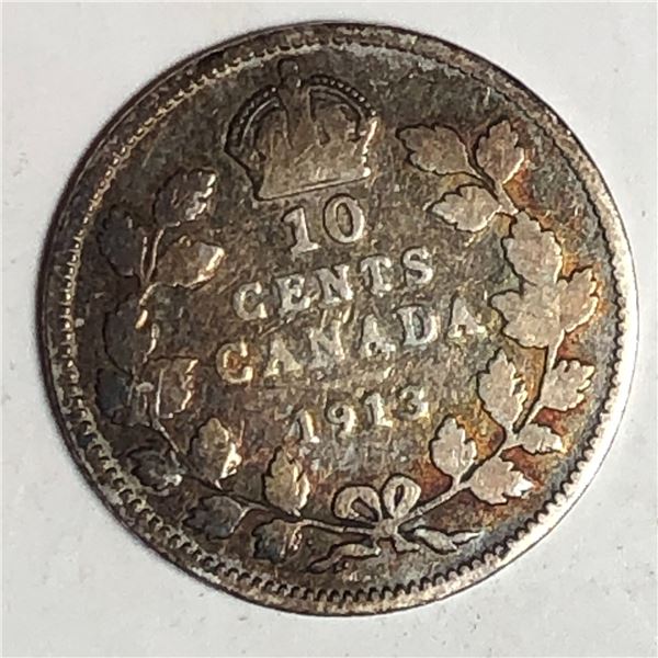 Canadian .10 Cent Dime 1913