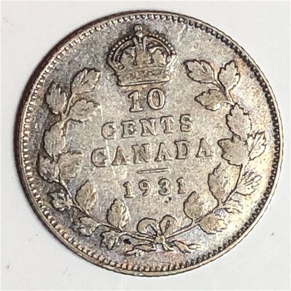 Canadian .10 Cent Dime 1931