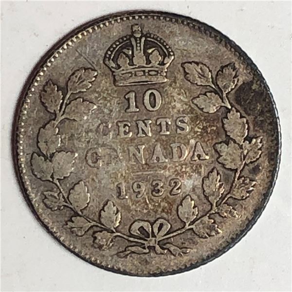 Canadian .10 Cent Dime 1932