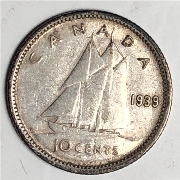 Canadian .10 Cent Dime 1938 VF