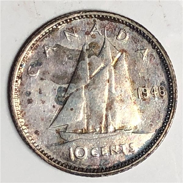 Canadian .10 Cent Dime 1946 EF