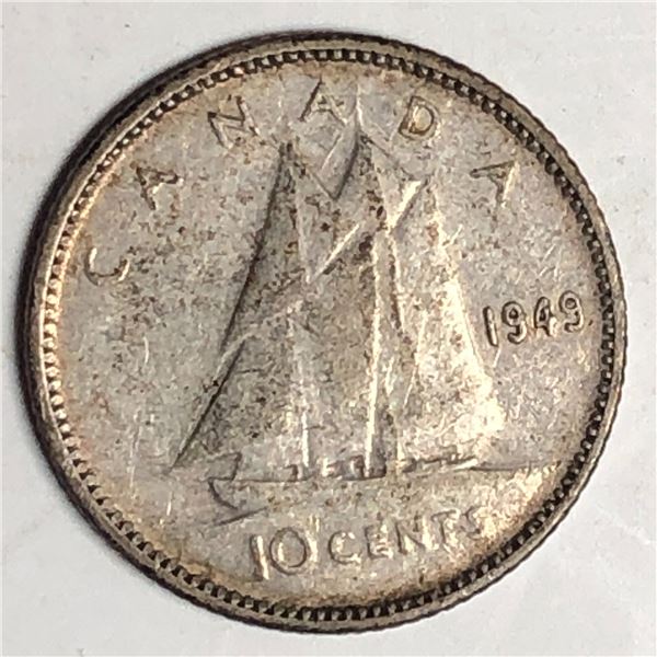 Canadian .10 Cent Dime 1949