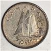 Image 1 : Canadian .10 Cent Dime 1952