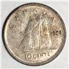 Image 1 : Canadian .10 Cent Dime 1954 EF