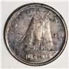 Image 1 : Canadian .10 Cent Dime 1955 UNC Toned