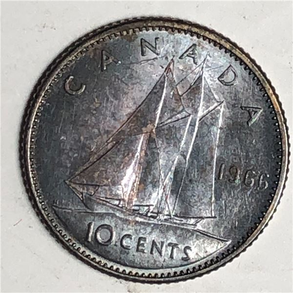 Canadian .10 Cent Dime 1966