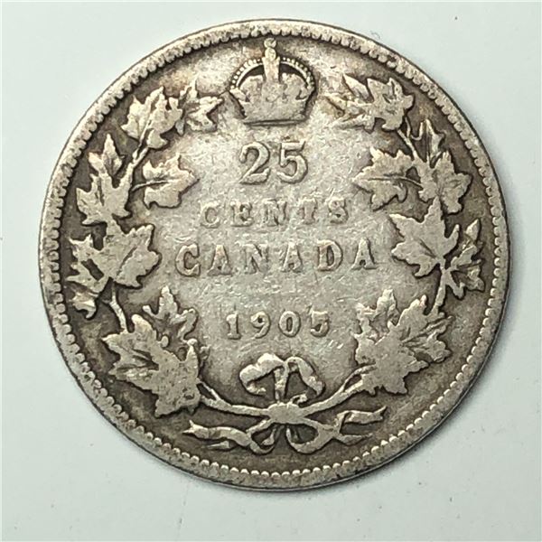 1905 King Edward V 25 Cents