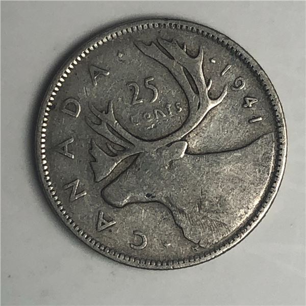 1941 King George VI 25 Cents