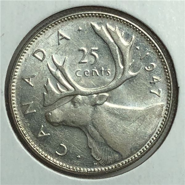 1947  King George VI 25 Cents AU+