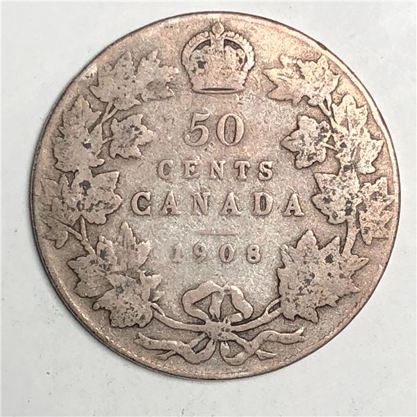 1908 King Edward VII 50 Cents G+