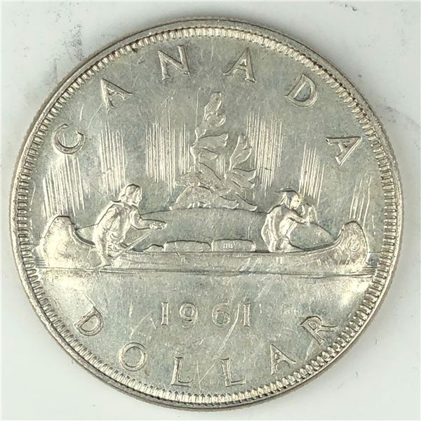 1961 Queen Elizabeth II Canadian Silver Dollar