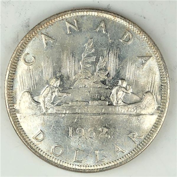 1962 Queen Elizabeth II Canadian Silver Dollar UNC