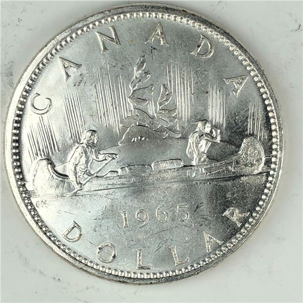 1965 Queen Elizabeth II Canadian Silver Dollar UNC