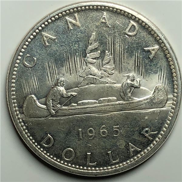 1965 Queen Elizabeth II Canadian Silver Dollar UNC