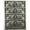 Image 1 : 1937 $1 BC-21c Run of 4 Consecutive Notes Exquisit Example Hard and Rare Find