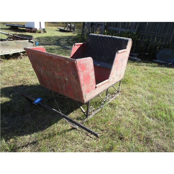 Red Cutter Sleigh with Padded Seat (69  Long)