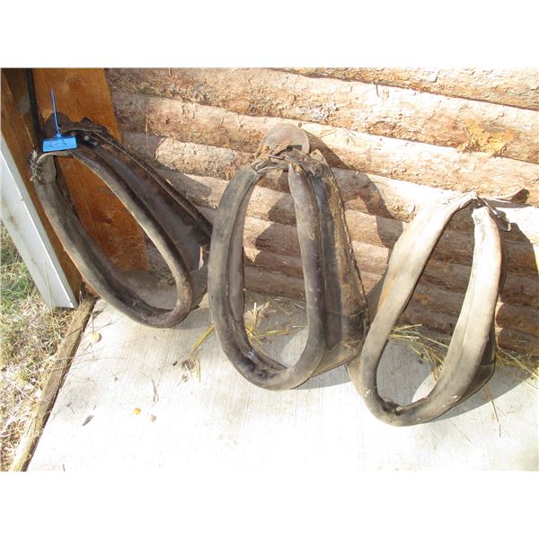 (3) Horse Collars (20 x 21 x 20") with Good Buckles