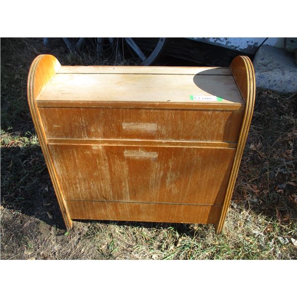 Small Cabinet with Enamel Dish (25 x 23" Tall)