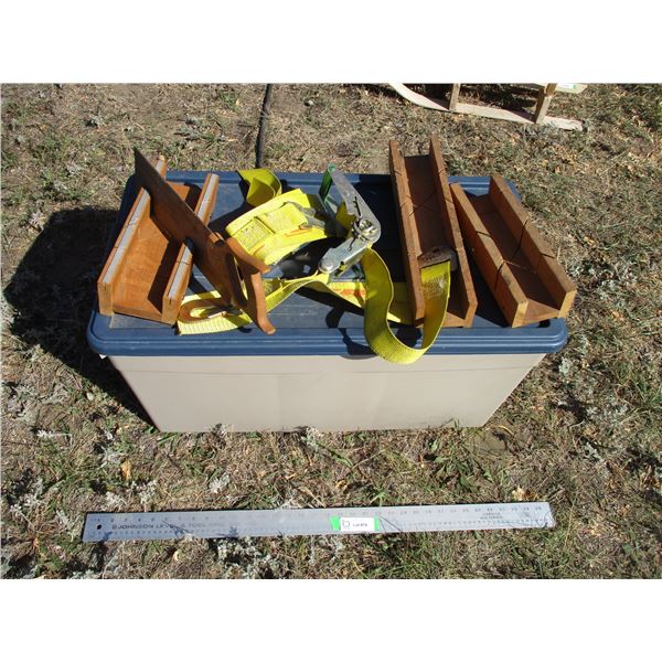 Tote with Lid, Mitre Boxes, Ratchet Straps