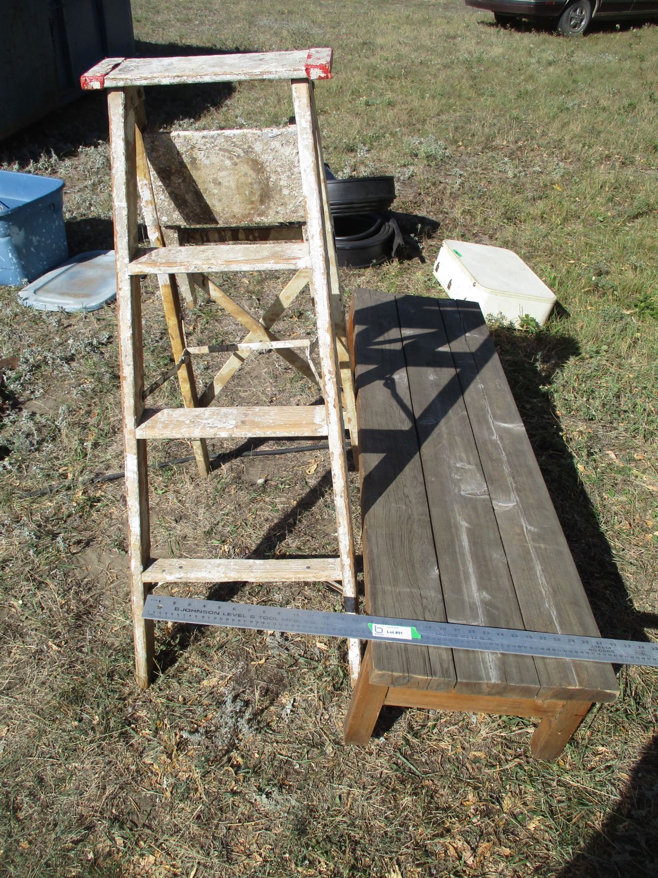4' Step Ladder, Small Table (50 x 16